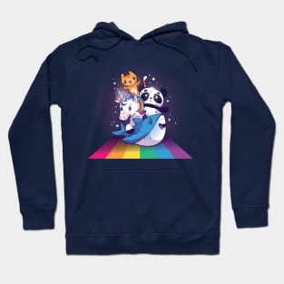 CUTE ANIMALS RIDING RAINBOW Hoodie